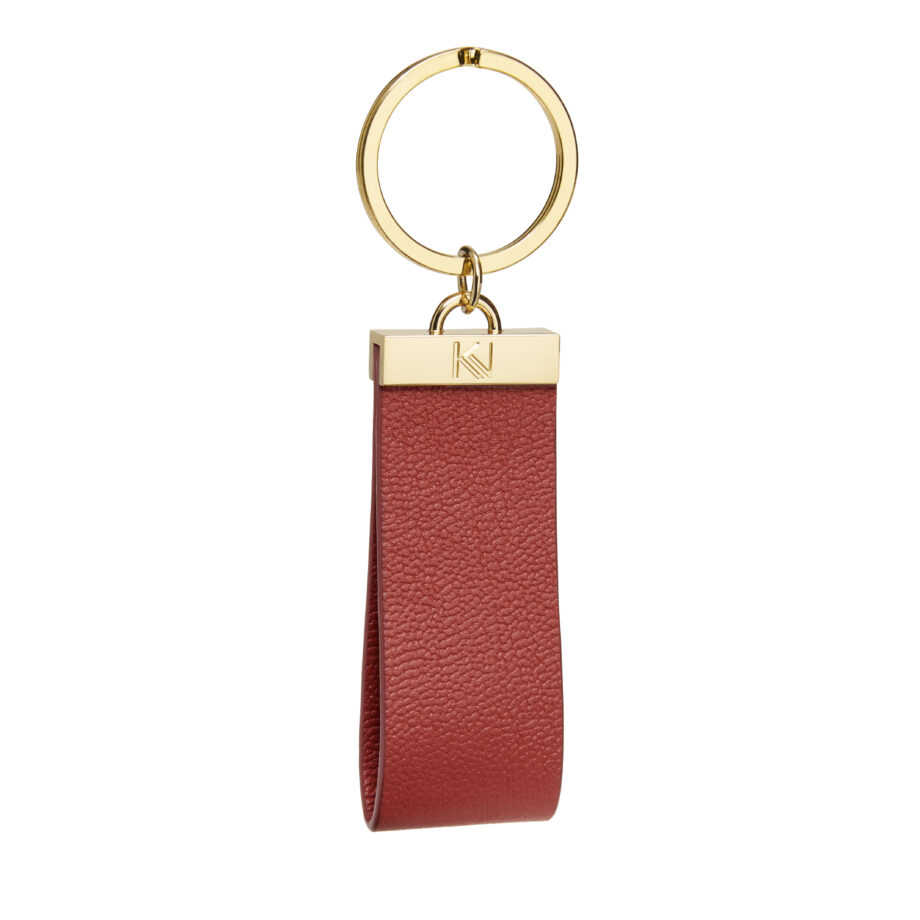 Porte-clés en cuir rouge grainé - L'Ingénieux - Accessoires - Karen Vogt