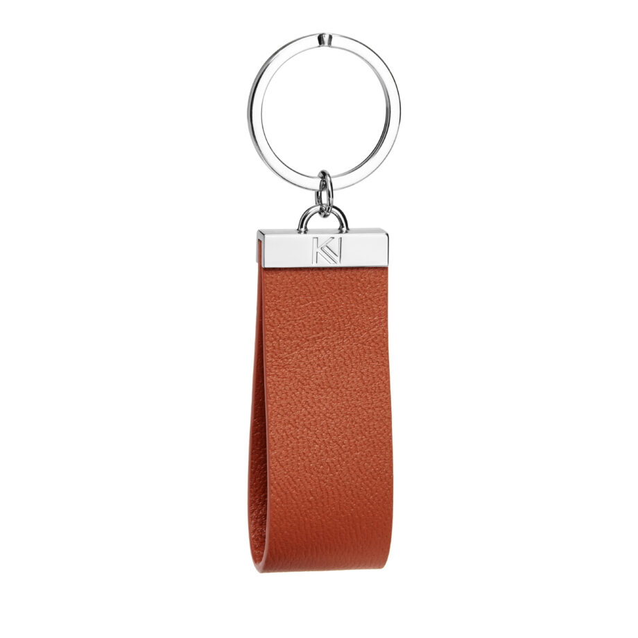 Porte-clés en cuir orange grainé - L'Ingénieux - Accessoires - Karen Vogt